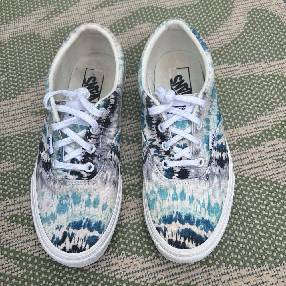 Vans Women's Doheny Psychedelic Size 8.5 Tie Dye Sneakers Blue White Skate Shoe